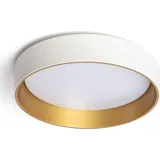 efectoLED Led-deckenleuchte 20w Rund Metall Ø450 mm Cct Wählbar Broadway Weiß / Weiß/Gold