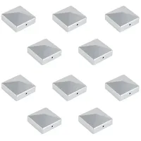 Clanmacy Pfostenkappe Pfostenkappe 10 St Pfostenkappe Pyramide Eisen 71mm Silber silberfarben 71 cm