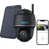 Reolink Akkukamera mit 5/2,4GHz WLAN mit Solarpanel, 2,4/5GHz WiFi, 4MP 2K, Personen-/Autoerkennung,