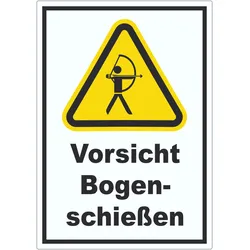 Vorsicht Bogenschießen Aufkleber A9 (37x52mm)