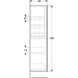 Geberit iCon Hochschrank 24 x 48 x 180 cm Lava Holz