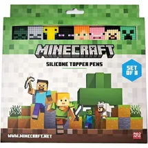 Puckator Minecraft Fineliner Set mit Silikon-Topper (8-tlg)