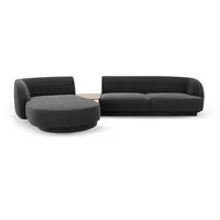 Micadoni Sofa Miley, modular mit Recamiere 3-Sitzer grau