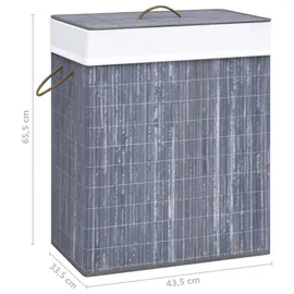 vidaXL Bambus-Wäschekorb Grau 83 L