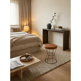 KADIMA DESIGN Sitzhocker Industrial Leder 35 x 48 x 35 cm Braun
