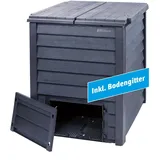 GARANTIA Komposter Thermo-Wood 400, Anthrazit-Braun mit Bodengitter
