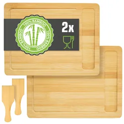2 Personen Raclette Teller Set Holz - 30x22cm Pfännchen Untersetzer mit Spachtel