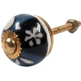 Guru-Shop Möbelknopf Keramik Möbelknopf, Möbelknauf Möbelgriff,.. blau 3 cm x 4 cm x 3 cm