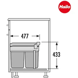 HAILO Abfallsammler Tandem 15/15 dunkelgrau | Dunkelgrau