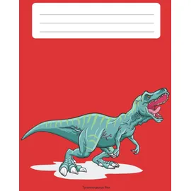 Independently published Schulheft DIN A4 Lineatur 3 Tyrannosaurus Rex / T-Rex Dinosaurier rot: Schreibheft liniert 3,5mm Zeilenabstand (Dino Schulhefte)
