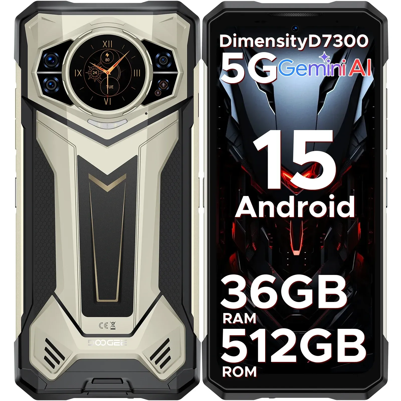 Doogee S200 Plus 5g Ai Robustes Telefon, Abmessung 7300, Gaming-Telefone, 1,32 Zoll Display auf der Rückseite, 12 + 512 GB, 6,72 Zoll, 10100 mAh Akku, Smartphone