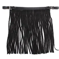 QHP Fliegenfransen Leder Pony Schwarz