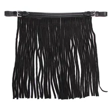 QHP Fliegenfransen Leder Pony Schwarz