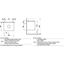 Laufen Waschtischunterbau+Waschtischplatte LANI 585x495x525