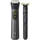 Philips Multigroom Series 9000, 14-in-One-Barttrimmer und Haarschneider mit OneBlade, 2x Originalklingen für Gesicht, Kopf und Körper, 27 Längeneinstellungen (0.2-20 mm)(Modell MG9550/15)