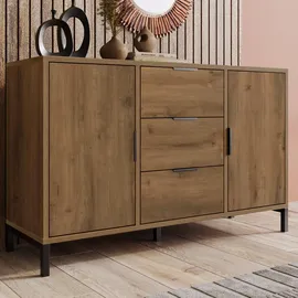 stilvora Kommode 120 x 76 x 40 cm Dunkle Eiche / Braun