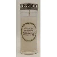 Kopschitz Kerzen Grabkerze 7-Tage-Brenner Grabkerze – Transparent Ich werde dich nie vergessen weiß