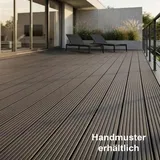 Terrassendielen WPC WoodoRhodos Anthrazit | Diele für Balkon + Terrasse Außenbereich 2,4m x 12cm x 2cm mit Clipsystem & Unterkonstruktion | Holzo... - Dunkelgrau