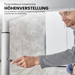 bümö höhenverstellbarer Schreibtisch 120x80 cm in graphit, Gestell graphit - PC Tisch höhenverstellbar & klein, höhenverstellbarer Tisch Büro,