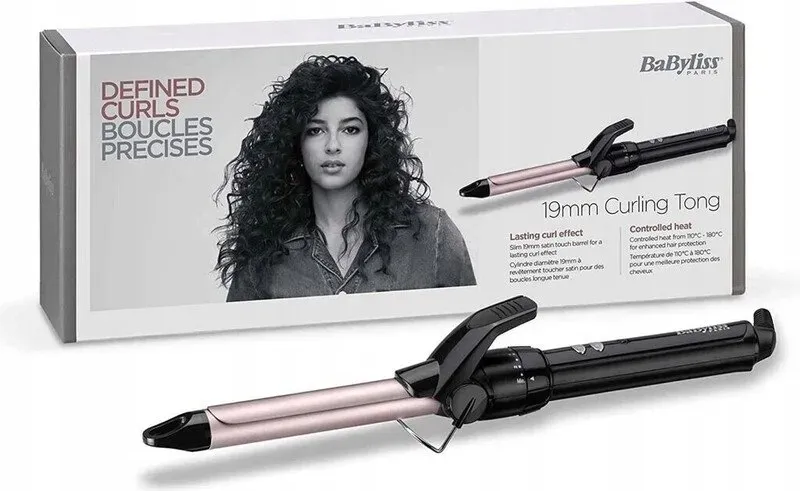 19mm Lockenstab – Satin Touch Beschichtung, 10 Heizstufen, professionelles Styling-Tool für definierte Locken, Schwarz & Pink, C319E