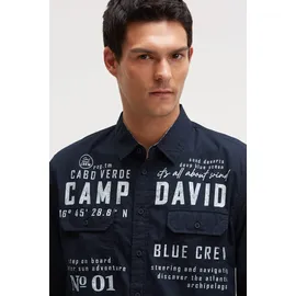 Camp David Langarmhemd Blau XL