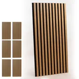 INNOVATE Akustikpaneele Holz Paneele 6x 120x60cm Wanddeko Wohnzimmer Wandpaneele Holzoptik Schalldämmung Wand Deko Akustik Paneele Wand acoustic panel wall panels Holzpaneele Wand Deko Wohnzimmer