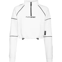 PLEIN SPORT Funktionsjacke Cropped Sweatjacke mit, Wei?, S