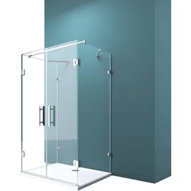 Mai&Mai Ravenna Duschkabine U-Form rechts 90 x 100 cm 8 mm ESG Klarglas transparent inkl. Duschtasse Ravenna40UK