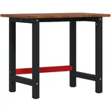 vidaXL Werkbank Dunkelbraun 100x60x81,5 cm Massivholz Eiche Rechteckig,