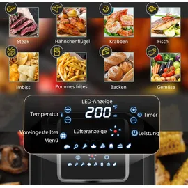 Homcom Heißluftfritteuse 6,5 L 1700W schwarz