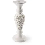 Excelsa Kerzenhalter White Home Keramik 9,5x9,5x25 cm Weiß