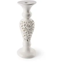 Excelsa Kerzenhalter White Home Keramik 9,5x9,5x25 cm Weiß