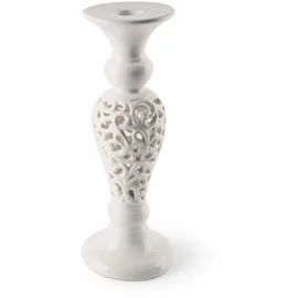 Excelsa Kerzenhalter White Home Keramik 9,5x9,5x25 cm Weiß