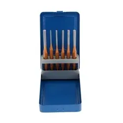 Splinttreiber-Satz Metallklappkassette, 6-teilig, Stahl/Lackierung, Silber/Blau