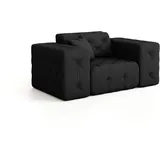Fun Möbel Sessel Chantal Opera Velvet 121 x 78 x 96 cm Schwarz mit Zierkissen