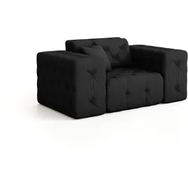 Fun Möbel Sessel Chantal Opera Velvet 121 x 78 x 96 cm Schwarz mit Zierkissen