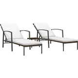 furnicato Sonnenliegen 2 Stück 195 x 60 x 95 cm Braun