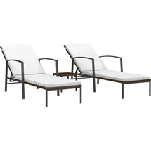 furnicato Sonnenliegen 2 Stück 195 x 60 x 95 cm Braun