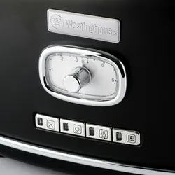 Westinghouse Zwei-Schlitz Toaster Retro Serie, 815 Watt, 6 Stufen, schwarz