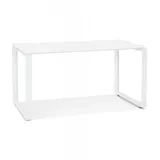 Gerader Designer-Schreibtisch BAKUS  Der gerade Design-Schreibtisch „BAKUS“ aus Glas und weißem Metall – 160 x 80 cm – verleiht  Kadima Design