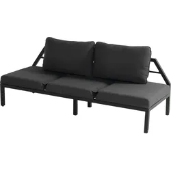 Hartman Eva Lounge Bank Black/Mid Grey Sunbrella - Black
