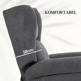 Homcom Fernsehsessel mit Aufstehhilfe Relaxsessel mit Liegefunktion, Leinenoptik, TV-Sessel mit Seitentasche und Fernbedienung, für Wohnzimmer, Sessel, Fernsehsessel