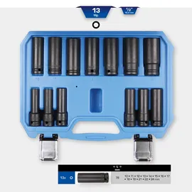 BRILLIANT TOOLS 1/2" Kraft-Stecknuss-Satz Sechskant 13-tlg. 10 - 24 mm