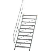 Günzburger MUNK Treppe 45° Stufenbreite 1000 mm 11 Stufen Aluminium geriffelt