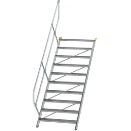 Günzburger MUNK Treppe 45° Stufenbreite 1000 mm 11 Stufen Aluminium geriffelt