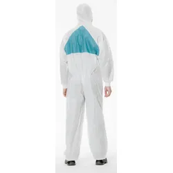 3M 4520 Schutzanzug, weiss+grün, Typ 5/6, Grösse 3XL, Material SMMS fusselarm, atmungsaktiv, antistatisch, gestrickte Bündchen
