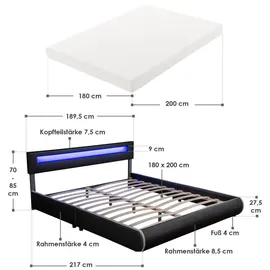Juskys Sevilla 180 x 200 cm H3 schwarz