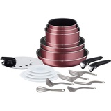 Tefal L22890AZ Batterie Cuisine p Ingenio Essential Set mit 20 Teilen, imprägniert, Rot, für alle Herdarten außer Induktion, Aluminium