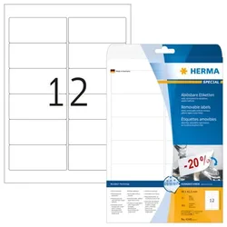 HERMA Ablösbare Etiketten 96 x 42,3 mm, 300 Etiketten, weiß, matt, haftend