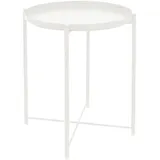 ML-Design Beistelltisch Weiß, Metall, 45x52x52 cm Wohnzimmer, Wohnzimmertische, Beistelltische